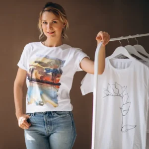 Camisa estampada de algodon fino